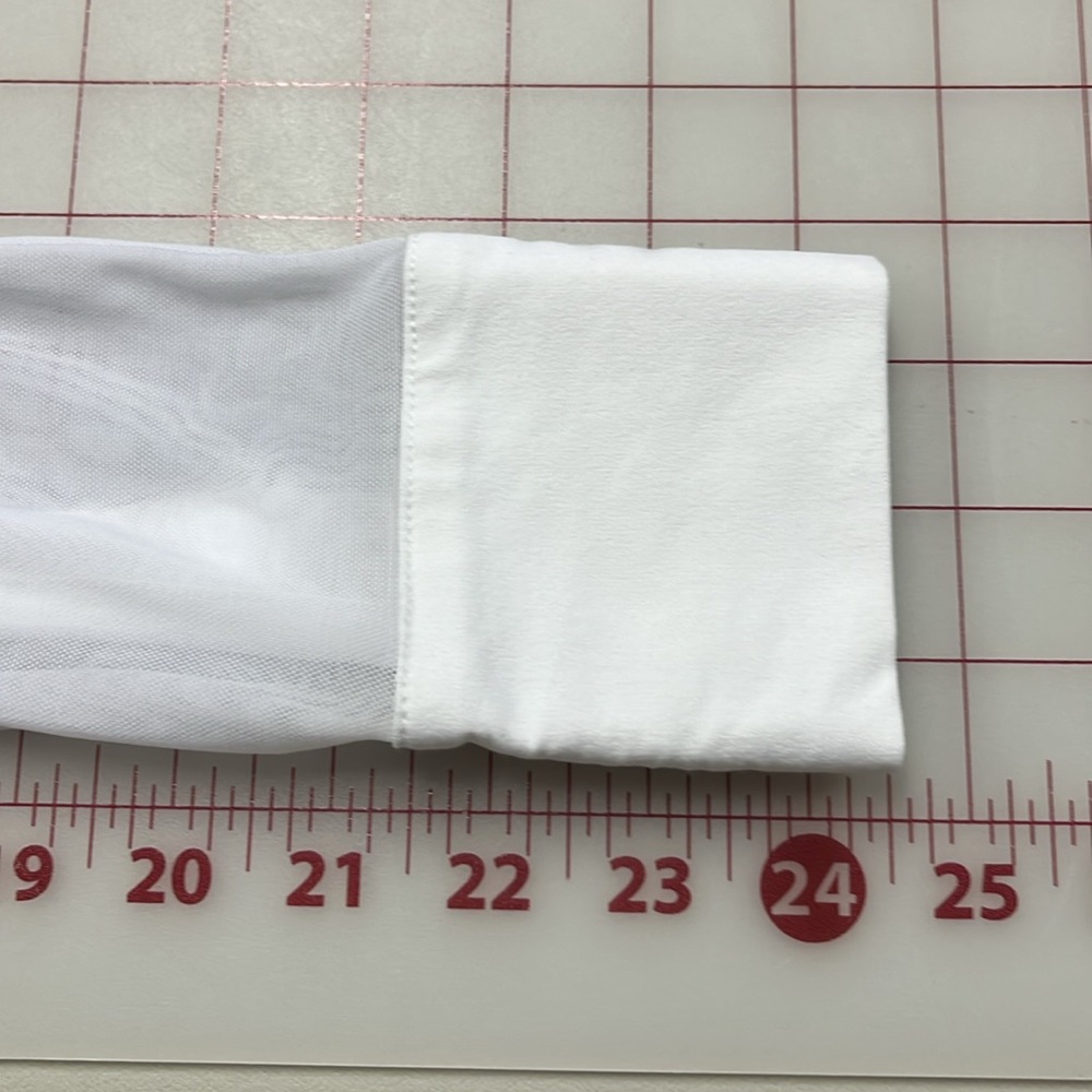 ANATOMIE Made in Italy Mesh Button Long SLV Contemporary City-Chic White Top M - Picture 12 of 16